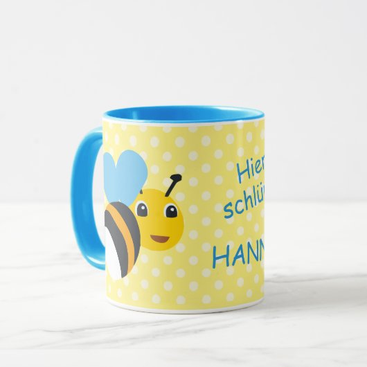 Kindertasse Hummel - Hier schlürft |  マグカップ (正面左)