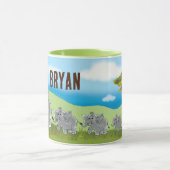 Kindertasse Niedliche Elefanten - Afrika Savanne | マグカップ (中央)
