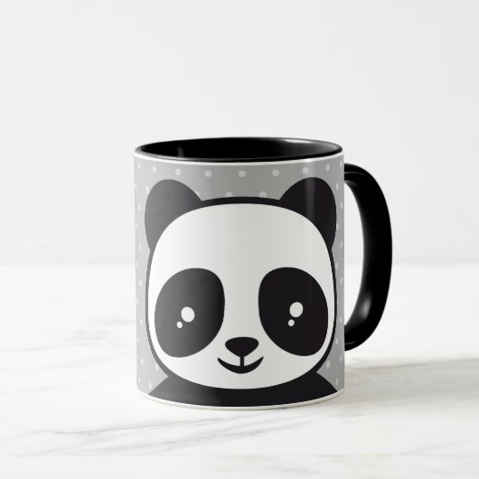 Kindertasse Pandabär - grau |  マグカップ (正面右)