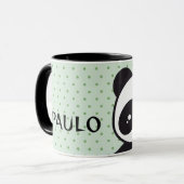 Kindertasse Pandabär - grün |  マグカップ (正面左)