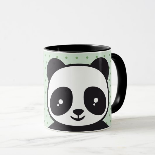 Kindertasse Pandabär - grün |  マグカップ (正面右)