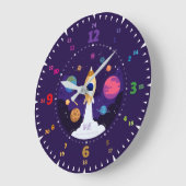 Kinderuhr Lernuhr Wanduhr Kinderzimmer Rakete ラージ壁時計 (傾斜)