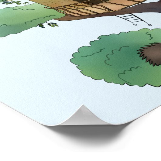 Kinderzimmerposter Baumhaus ポスター (角)