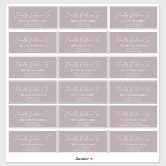 Kindly Deliver To Guest address stickers シール (シート)