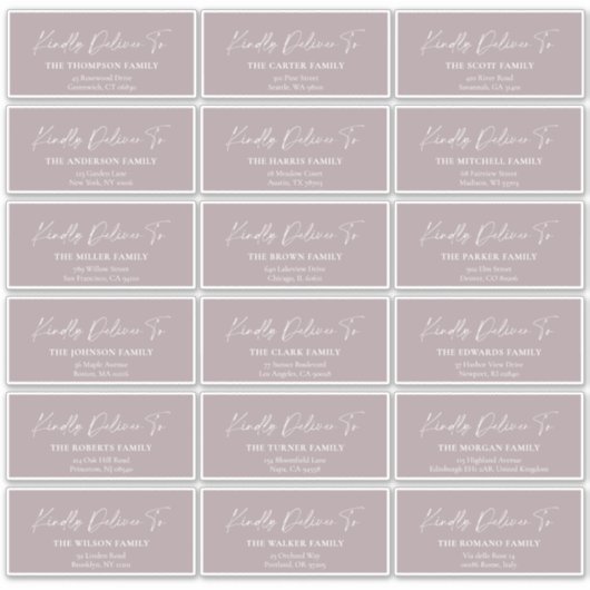 Kindly Deliver To Guest address stickers シール (正面)