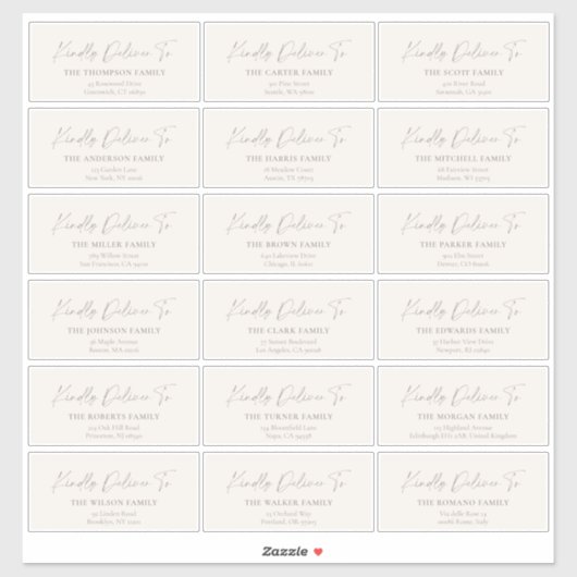 Kindly Deliver To Guest address stickers シール (シート)