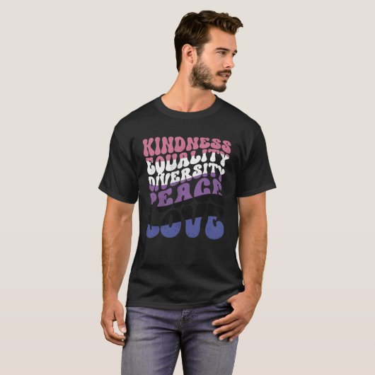Kindness Equality Love Genderfluid 1 Tシャツ (正面フル)