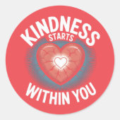 Kindness & Healing – 励ましの言葉 ラウンドシール (正面)