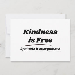 Kindness Is Free Sprinkle It Everywhere ブラック タイポグラ 招待状