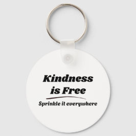 Kindness Is Free Sprinkle It Everywhere ブラック タイポ キーホルダー