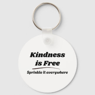 Kindness Is Free Sprinkle It Everywhere ブラック タイポ キーホルダー
