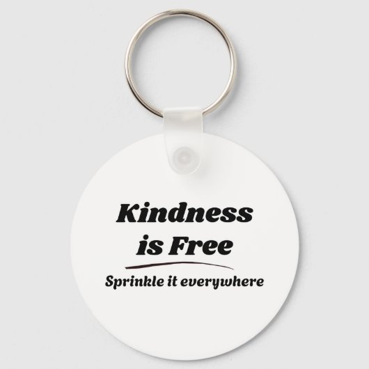 Kindness Is Free Sprinkle It Everywhere ブラック タイポ キーホルダー (正面)