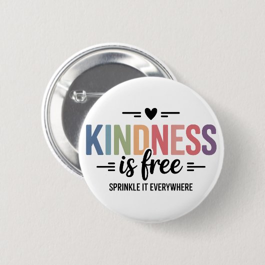 Kindness Is Free Sprinkle It Everywhere 缶バッジ (正面&裏面)