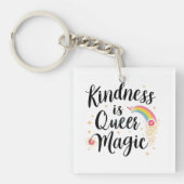 Kindness Is Queer Magic Rainbow Quote LGBTQ+ キーホルダー (正面)