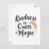 Kindness Is Queer Magic Rainbow Quote LGBTQ+ ポストカード (正面/裏面)
