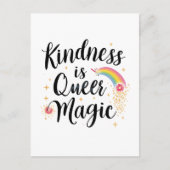 Kindness Is Queer Magic Rainbow Quote LGBTQ+ ポストカード (正面)