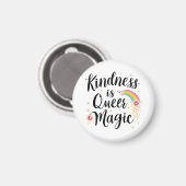 Kindness Is Queer Magic Rainbow Quote LGBTQ+ マグネット (正面/裏面)