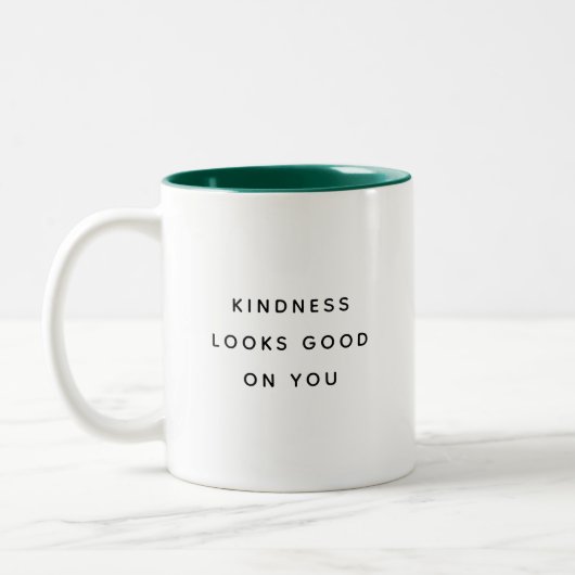 Kindness Looks Good on You Modern Two-Tone Mug ツートーンマグカップ (左)