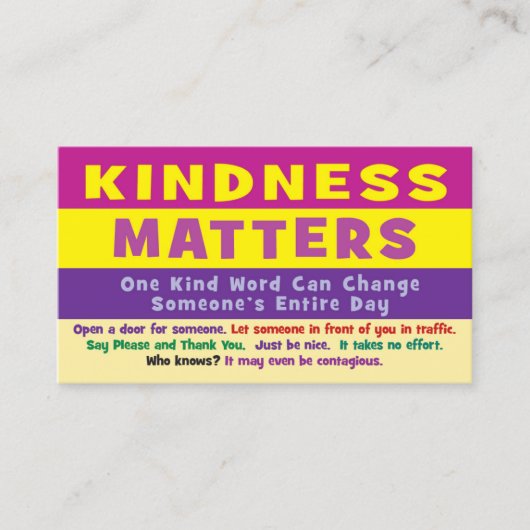 Kindness Matters Cards - v3 コーリングカード (正面)