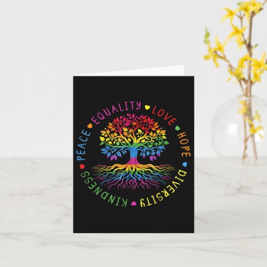 Kindness Peace Equality Love Hope Diversity Human  カード (黄色い花)