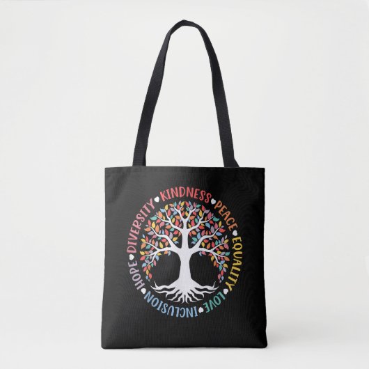 Kindness Peace Equality Love Inclusion Diversity トートバッグ (正面)