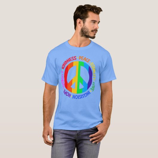 Kindness Peace Equality Love Inclusion Hope Divers Tシャツ (正面フル)