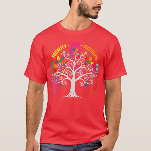 Kindness Peace Equality Love Inclusion Hope Divers Tシャツ (正面)