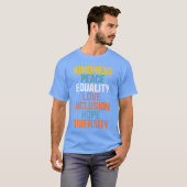 Kindness Peace Equality Love Inclusion Hope Divers Tシャツ (正面フル)
