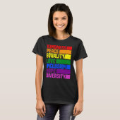 Kindness Peace Equality Rainbow Retro For Gay And  Tシャツ (正面フル)