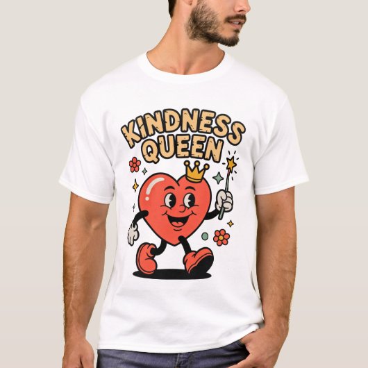 Kindness Queen Shirt – Cute Heart Character Positi Tシャツ (正面)