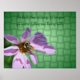 Kindness Quote Bee On Flower Inspirational ポスター