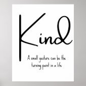 Kindness Quote Motivational Wall Print ポスター (正面)