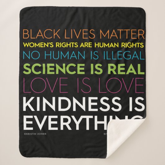 #KindnessIsEverythingシェルパ毛布 シェルパブランケット (正面)