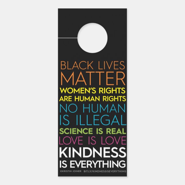 #KindnessIsEverythingドア・ハンガー ドアノブサイン (正面)