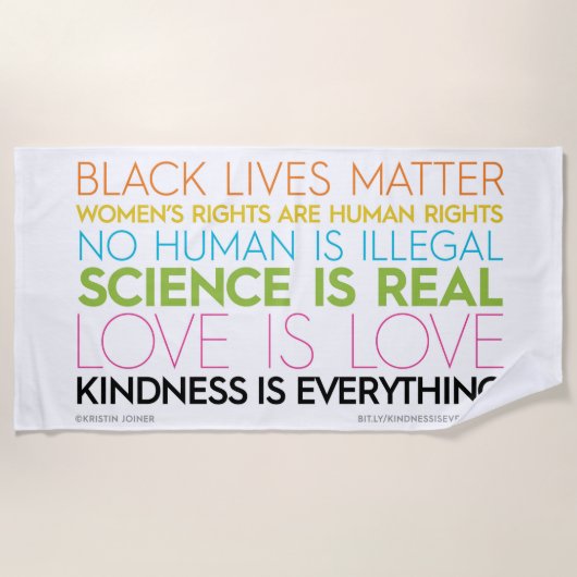 #KindnessIsEverythingビーチタオル ビーチタオル (正面)