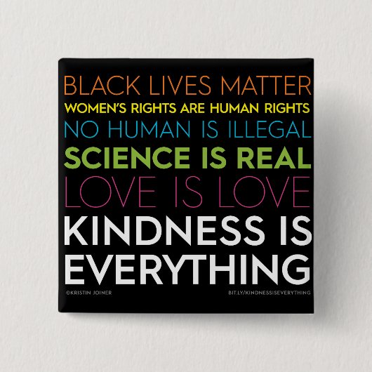#KindnessisEverything四角ボタン 缶バッジ (正面)