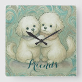 Kindred Paws スクエア壁時計 (正面)