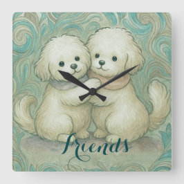 Kindred Paws  スクエア壁時計