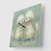 Kindred Paws スクエア壁時計 (傾斜)