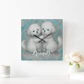 Kindred Paws  スクエア壁時計 (ホーム)