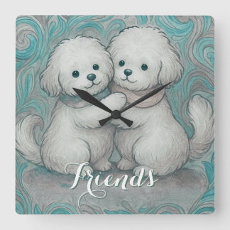 Kindred Paws  スクエア壁時計