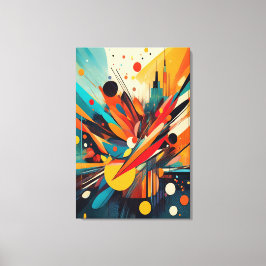 Kinetic Bloom: Explosive Modern Geometric Abstract キャンバスプリント