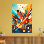 Kinetic Bloom: Explosive Modern Geometric Abstract キャンバスプリント (インサイチュ (リビング))