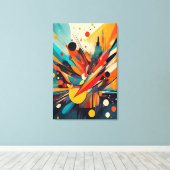 Kinetic Bloom: Explosive Modern Geometric Abstract キャンバスプリント (インサイチュ (ウッドフロア))
