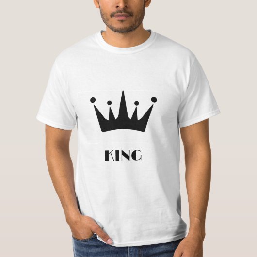 KING オリジナルテキスト 黒冠 メンズ お買い得Tシャツ Tシャツ (正面)