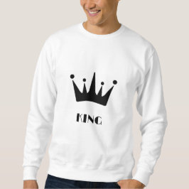 KING オリジナルテキスト 黒色 クラウン メンズ ベーシック スウェットシャツ