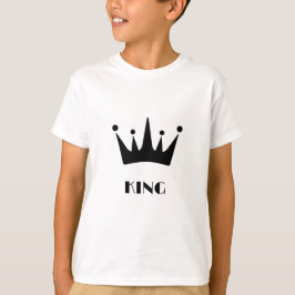 KING カスタムテキスト 黒色 王冠 キッズ ベーシック Tシャツ