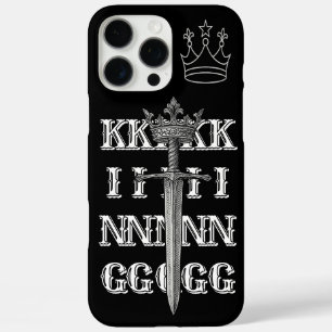 KING クラウン ラインアート ブラック スマホケース iPhone 16 PRO MAXケース