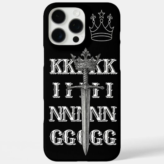 KING クラウン ラインアート ブラック スマホケース Case-Mate iPhoneケース (裏面)
