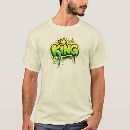 KING グラフィティ ストリートウェア 都市型デザイン Tシャツ (正面)